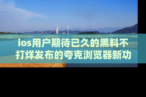 ios用户期待已久的黑料不打烊发布的夸克浏览器新功能上线啦!