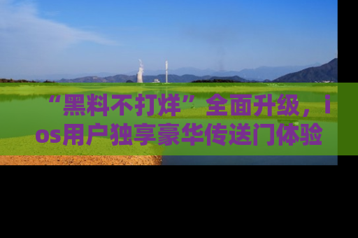 “黑料不打烊”全面升级,ios用户独享豪华传送门体验!