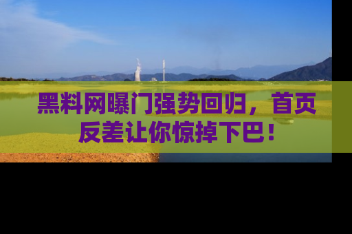 黑料网曝门强势回归，首页反差让你惊掉下巴！
